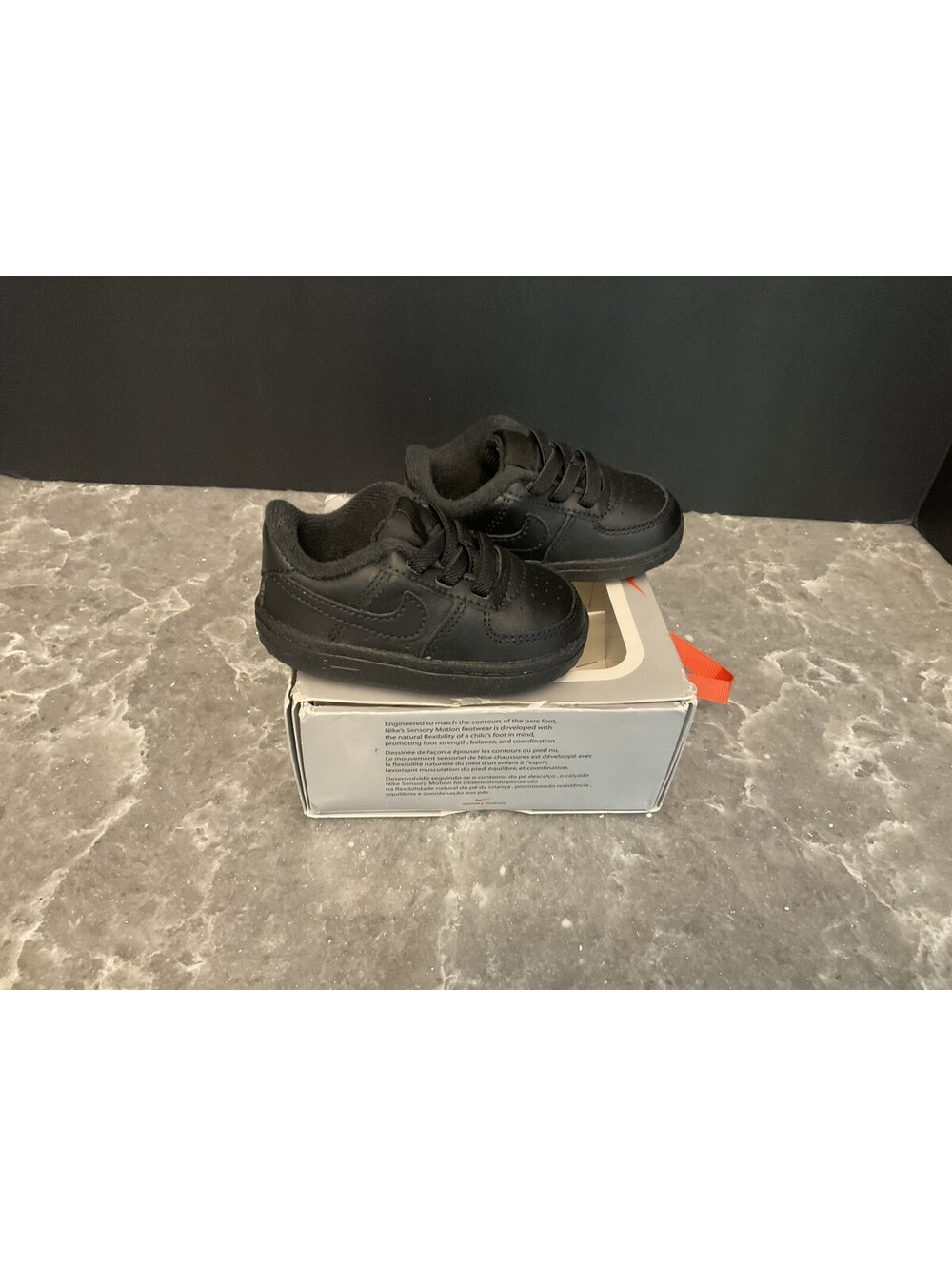 New! Infant Nike Air Force 1 Triple Black Crib Shoes. Size 3C. Awesome Shoes!